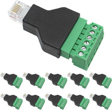 10PCS RJ12 Male Plug to 6 Pin Screw Terminal Connector,Ethernet RJ12 6P6C Audio picture