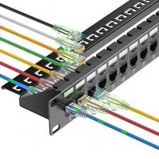 Sokqovt 24 Port Cat6 Rack Mount Patch Panel, 10Gbps, 1U, 19-Inch with Back Bar picture