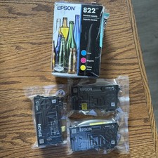 Genuine Epson 822 Color Ink 3-Pack (Cyan, Magenta, Yellow) Sealed Exp 6/2028 picture