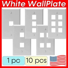 Keystone Wall Plate Single-Gang Keystone Jack Wallplate Snap-In Compatible White picture