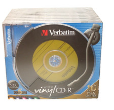 VERBATIM 52X CD-R Digital Vinyl 700MB 80 Min 10 Pack 5 Colors Media Disc 94439 picture