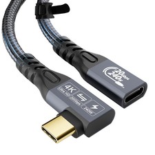 CABLEDECONN USB C 3.2 Gen-2 Extension Cord 2M 6.6FT 90 Degree 2m 6.6ft, Black picture