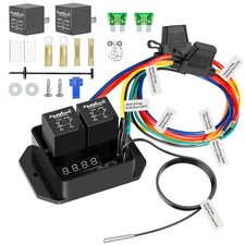 Digital Radiator Fan Switch Kit 12V/24V, Adjustable 104°F-230°F w/Dual Electri picture