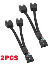 2x Motherboard USB 2.0 9-pin Header 1 to 2 Extension Hub Splitter Adapter USA picture