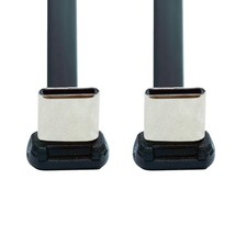chenyang USB C Short Flat Cable 2.0 Type C Dual 90 Degree 70MM, Black  picture