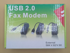 USB 2.0 Fax Modem External 56K V.92/V.90 Dual RJ11 Port Dial Up Voice Fax Data picture