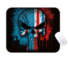 Patriotic Skull American Flag Desk Mat Tactical Gaming Mouse Pad picture