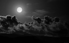Landscape dark monochrome clouds moon night moonlight Custom Gaming Mat Desk picture