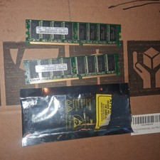 Samsung 512MB DDR PC3200 CL3 184-Pin DIMM RAM Matched Pair 2x M368L6423FTN picture