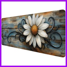 Rustic White Daisy Desk Pad Floral Farmhouse Spring Country Extended Gaming M... picture