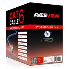 AvesView CAT6 Indoor 1000ft Ethernet Cable UTP (CCA)  23AWG 550MHz - Blue picture