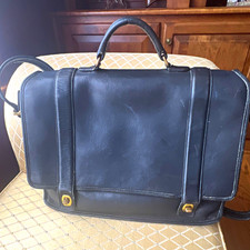 Vintage Coach Essex  Black Leather Briefcase picture