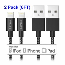 2X iPhone Charger 6Ft Lightning Cable with MFi Certified for iPhone iPad Black picture