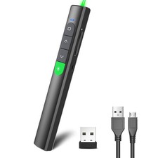 Wireless Presentation Clicker PowerPoint Presenter Remote: Rechargeable Green picture