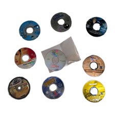 Vintage PC game and software discs from the late 1990s and early 2000s. picture
