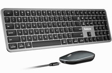 SABLUTE Wireless Bluetooth Keyboard and Mouse for Mac, Metallic Texture picture