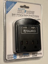 ADuro Surge Multi Charging Station Surge Protection 2 Outlets And Daul USB Ports picture