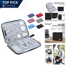Cable Organizer Bag Electronics Case Waterproof Zipper Slim Tech Travel Pack picture