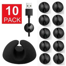 10 Pcs Cable Clips Grip Desk Wall Organizer Desktop Sticky Wire Cord USB -Holder picture
