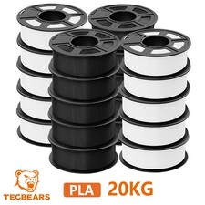 20KG TECBEARS PLA 3D Printer Filament 1.75mm Bundle Black&White Entry Level picture