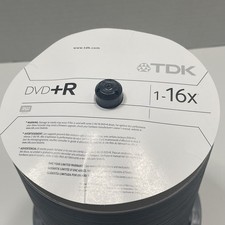 TDK DVD+R 100 Pack Spindle 1-16x 4.7GB Blank Recordable Discs  Open Box picture