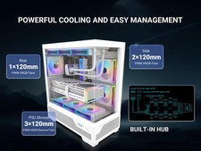 SAMA V43 ATX Gaming PC Case, 6 x ARGB Infinity Mirror Fans + PWM Hub Included, picture