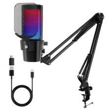 VCOM Gaming USB Microphone,Condenser Dynamic Boom Arm Mic for Black picture