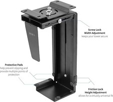 Adjustable Wall or Under Desk CPU PC Computer Case Tower Swivel Mount Holder NEW picture
