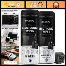 Streak-Free Electronic Screen Cleaner Wipes [2 Pack x40] for TV, Laptop, iPhone, picture