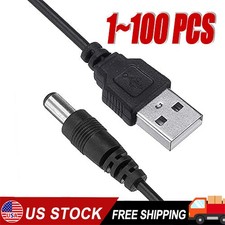 50cm/100cm USB to 5.5mm x 2.1mm Male Coaxial Barrel 5V DC Power Cable LOT picture
