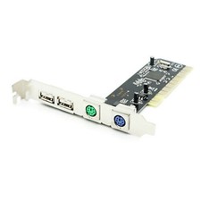 1X for PC Keyboard Mouse Adapter Card PCI 32bit to 2x PS2 PS/2 + 2x USB 2.0 Port picture
