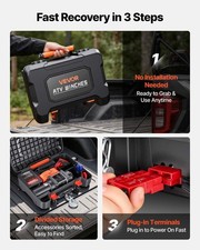 Portable Winch, 4500 lbs 12V DC Electric Winch with Synthetic Rope, Wireless & W picture