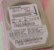 80GB Toshiba MK8026GAX Laptop IDE Hard Drive HDD2191 D ZK01 T DP/N 0N8583 picture