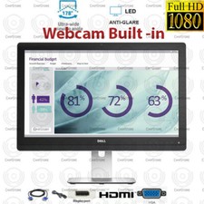 Dell 23 inch 1920 x 1080 FHD LCD HDMI Webcam Monitor with stand and cables picture