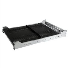 Startech IT UNISLDSHF192 2U Vented Sliding Rack Shelf Black 50lbs picture