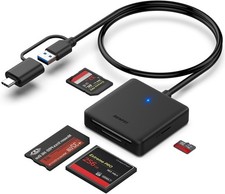 Memory Card Reader, BENFEI 4in1 USB 3.0 and USB-C to SD Micro MS CF Black  picture