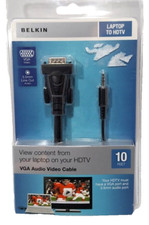 BELKIN Laptop to HDTV VGA Audio Video Cable (F3S007-10) PC to TV 10 Feet 3.5mm picture