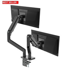 Stand Dual Monitor Arm 17-45In Steel 44Lb Spring Adjustable Clamp Grommet Black picture