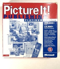 Microsoft Picture It Publishing Platinum v. 2001 PC 7 CDs Vintage Software picture