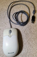 Microsoft X800898-129 Basic Optical Mouse USB/PS2 Compatible White Tested Works picture