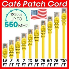 Yellow Cat6 Patch Cord Lan Ethernet Cat6 Cable Internet Router Network Wire LOT picture