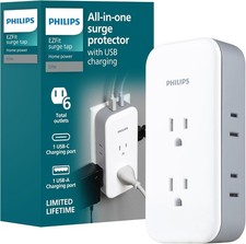 Philips All-in-One Surge Tap with USB, 2 Grounded & 4 Polarized Outlets, 1 USB-C picture