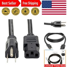 Versatile 6ft Computer Power Cord - Heavy Duty 15A for Home & Office Devices picture