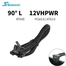 SEASONIC Modular 90° L 12VHPWR Power Cable 16-Pin Supports 40 Series Video Cards picture