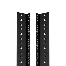 10U Vertical Rack Rail Pair Kit Black Alloy Steel Server Mount Hardware picture