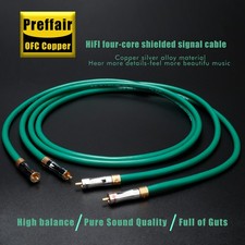 Pair Silver Plated Shielded HiFi RCA Cable Audio Signal Interconnect Cable picture