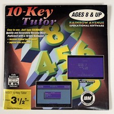 Vintage Rainbow Avenue 10-Key Tutor IBM PC Educational Software 3.5in Disk picture