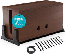 COREMINDED Extra Large Cable Management Box, Wood Cord Hider Box & Organizer for picture