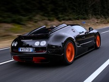 Cars bugatti veyron grand sport roadster speed orange Desk Mat Stitched picture