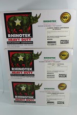 Lot of 3 Rhinotek Heavy Duty Replacement Toner Cartridges Magenta, Cyan, & Black picture